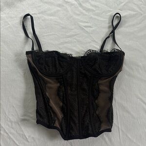 Urban Outfitters Black Lace Bustier